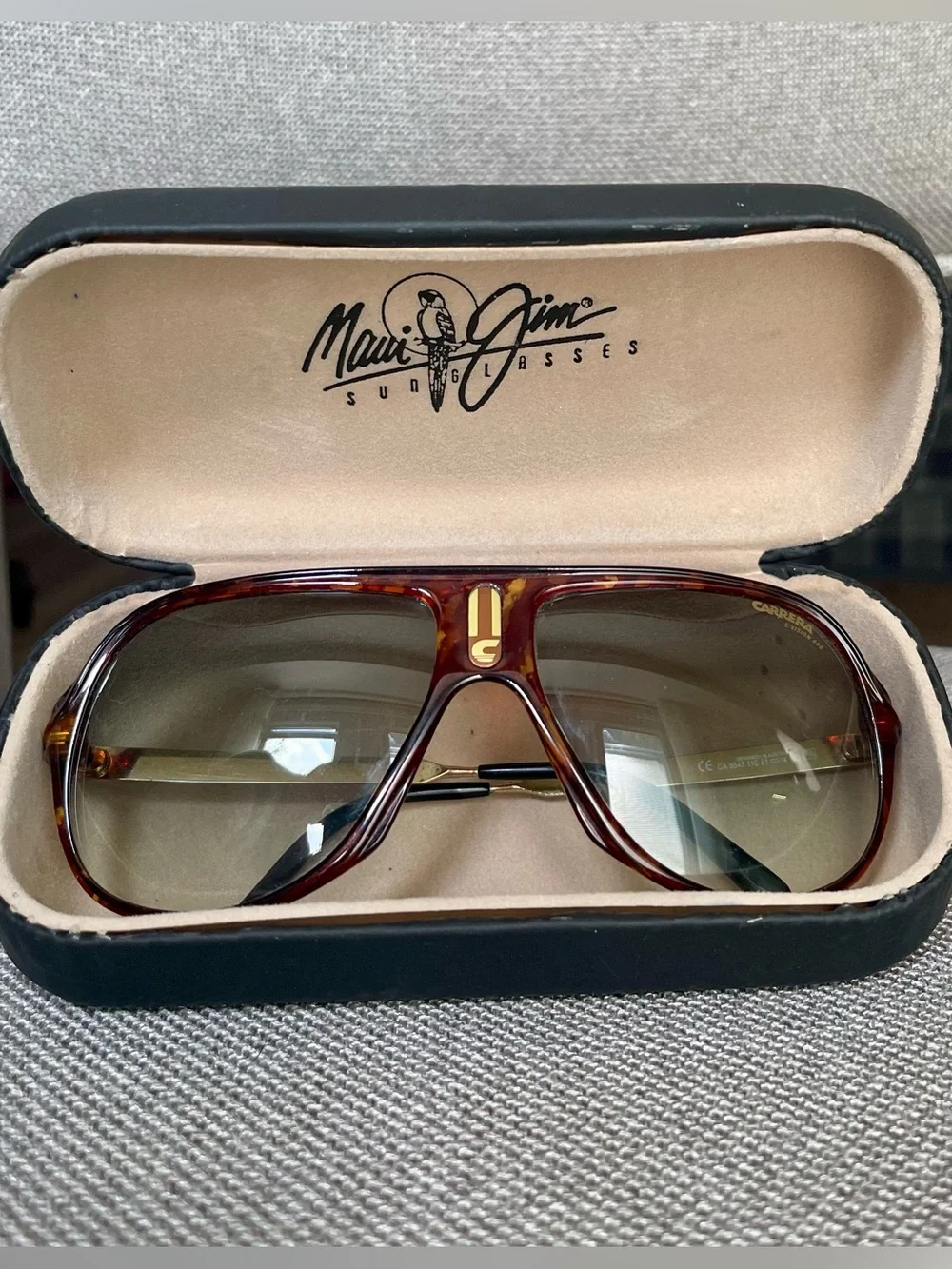 Rare Vintage Maui Jim Carrera 5547 Tortoise Sunglasses with original case